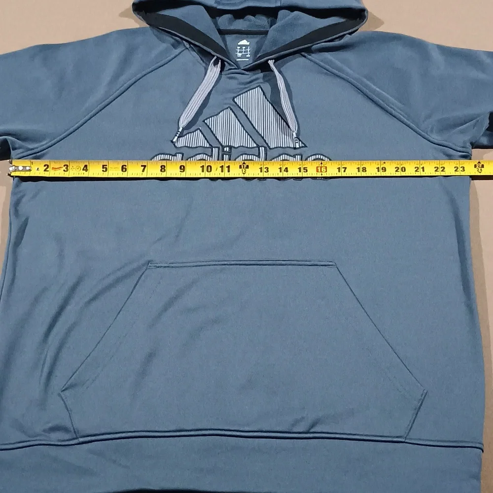 Adidas Men's Steel Blue Gray Hoodie